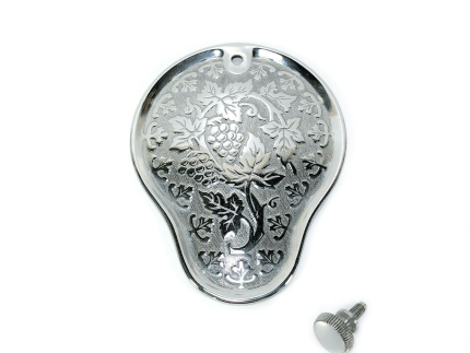 Singer 128 Sewing Machine Rear Convex Cover Plate w Grape Pattern Simanco 54525 Chrome