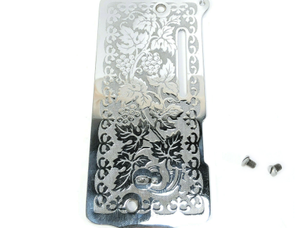 Singer 128 Sewing Machine Side Face Plate w Grape Vine Pattern Simanco 8361 Chrome