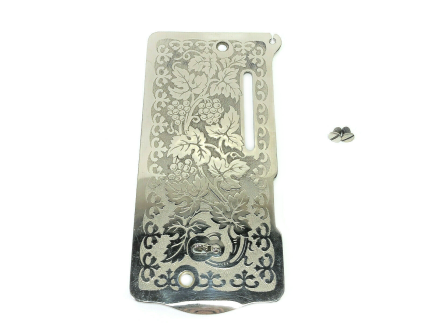 Singer 128 Sewing Machine Side Face Plate with Grape Vine Pattern Simanco 8361 Nickel