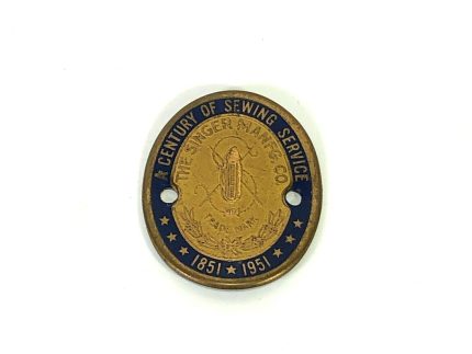 Singer 221 Featherweight Sewing Machine 1951 Centennial Brass Badge Emblem Medallion