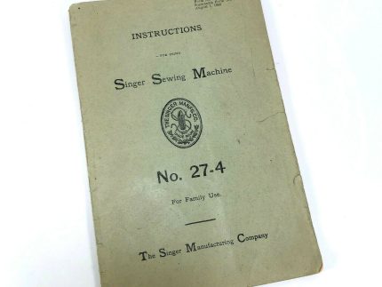Singer 27-4 Treadle Sewing Machine Instruction Manual Original 1903
