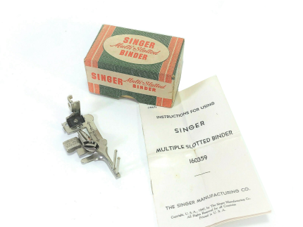 Singer Sewing Machine Low Shank Multi Slotted Binder Foot Attachment in Box Simanco 160359