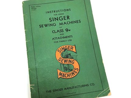 Singer 9W Sewing Machine Instruction Manual Original Booklet